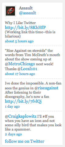 Twitter Update List Example