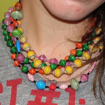 Recycled Magazine Strip Short Necklace