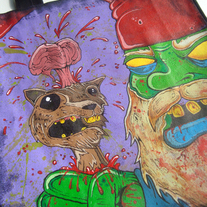 "Gnombie Snack" hand painted tote