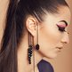 Cinkensta Black Beaded Ear Cuff Wrap Earring :  beads jewelry long earrings