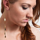 Cinkensta | Long Single Gold Chain Pierce-less EAR CUFF Earring with Charms