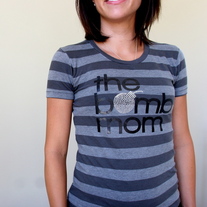 The Bomb Mom Tee- Vintage Stripe
