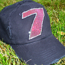 Pink #7-Distressed Baseball Hat