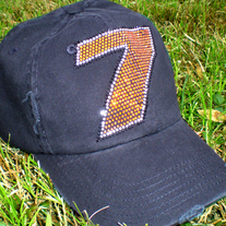 Orange #7-Dist.Baseball Hat