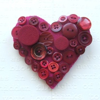 Heart felt button brooch